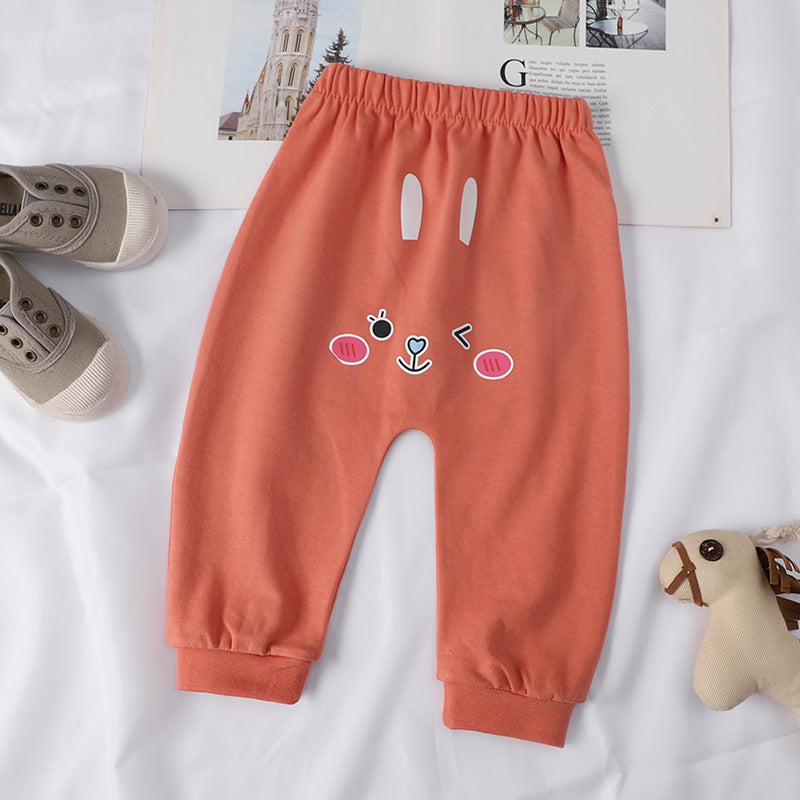 Children’s Animal Print Spring And Summer Pants - Orange Red / 100 - Children’s Bottoms