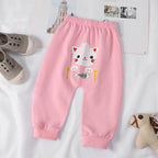 Children’s Animal Print Spring And Summer Pants - Pink / 100 - Children’s Bottoms