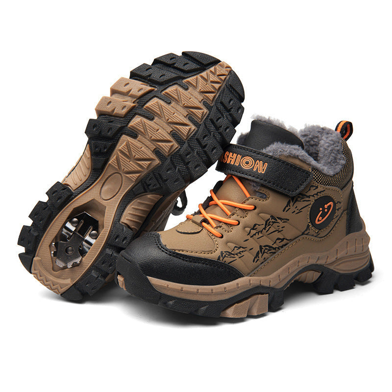 Children’s Cotton Shoes Boys Cotton Hiking Shoes - Light Brown / 30 - Boys’ shoes