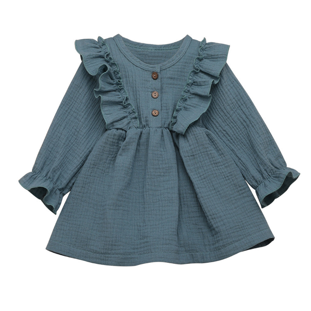 Children’s Long Sleeve Dress - Blue / 100cm - Baby Girls’ Dress
