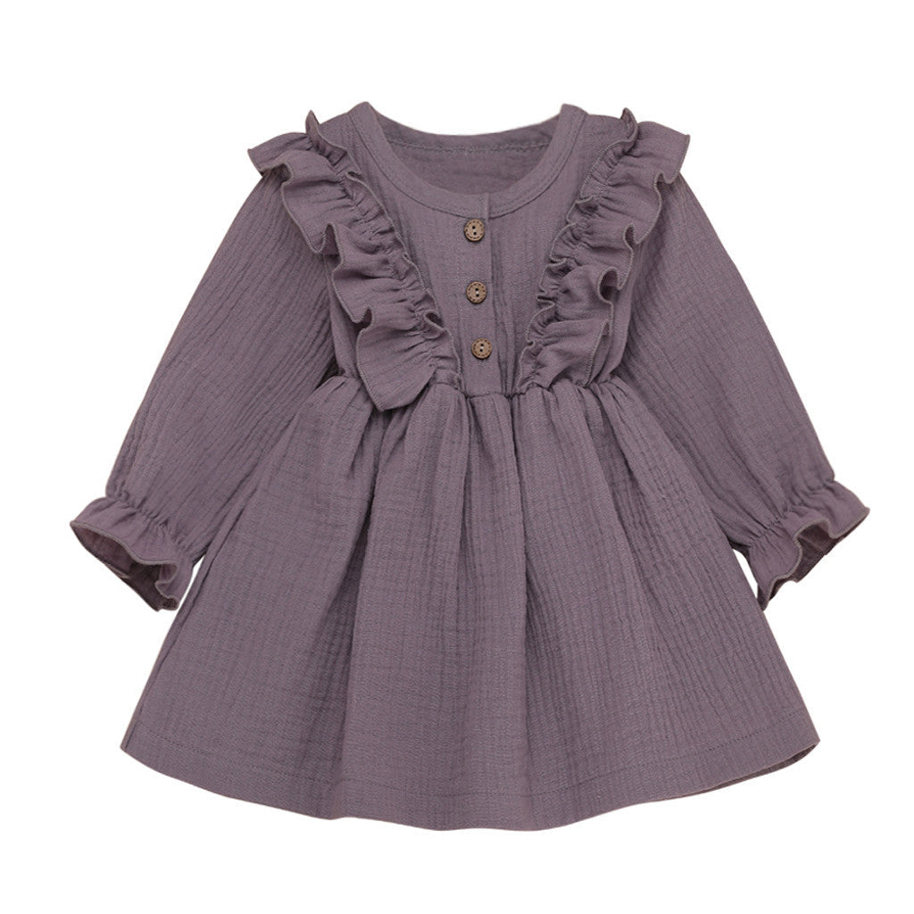Children’s Long Sleeve Dress - Purple / 100cm - Baby Girls’ Dress