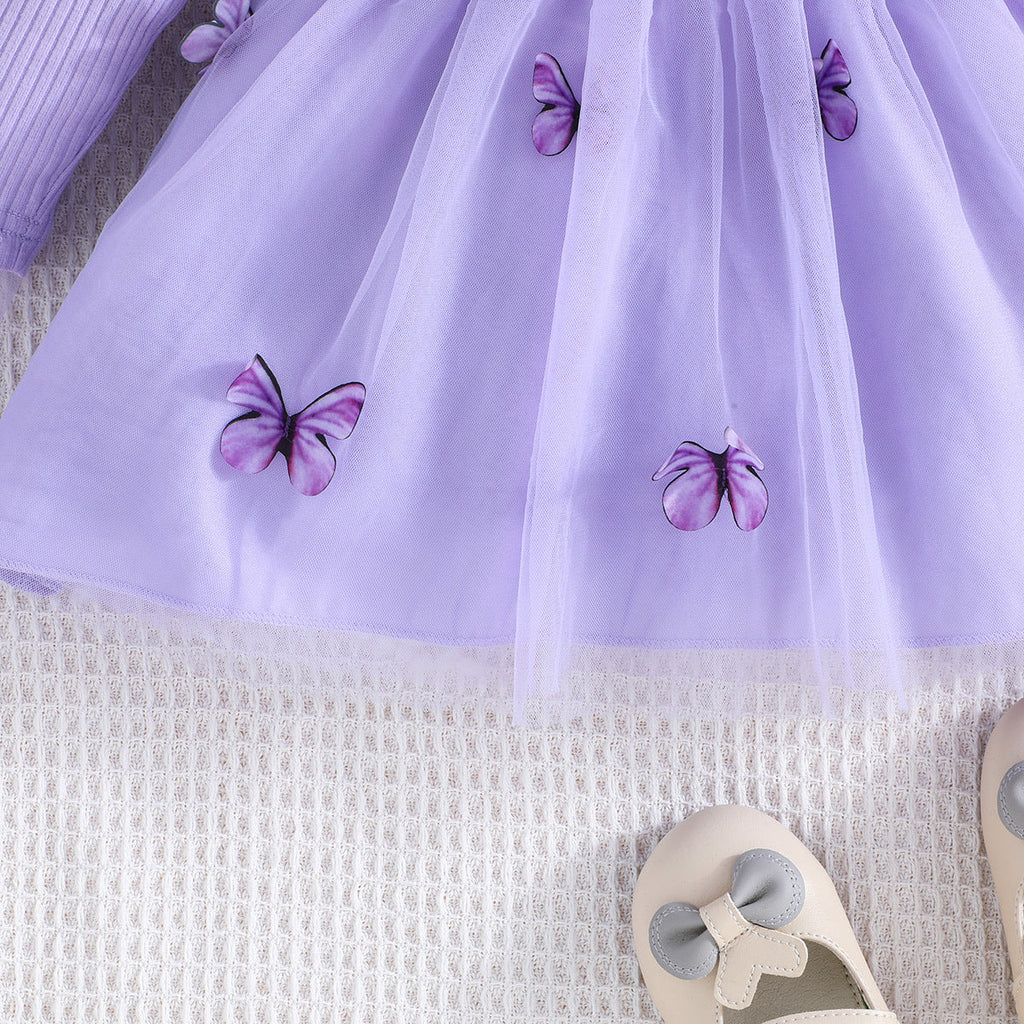 Children’s Long Sleeved Mesh Dress - kids modest dress