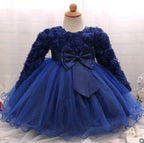Children’s Long-sleeved Wedding Dress - Blue / 70cm / 1