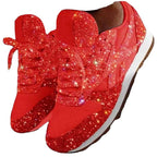 New children’s sports shoes with sponge sequ two-tone breathable diamond thick-soled sports shoes for women in large