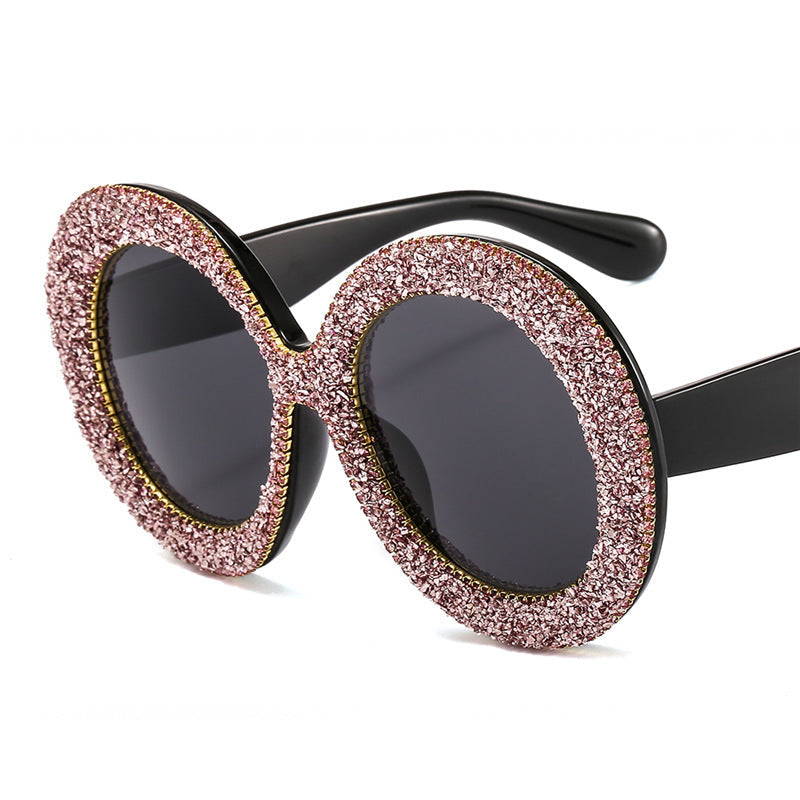 Classic Handmade Diamond Sunglasses - Black powder