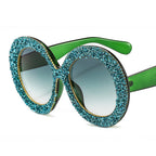 Classic Handmade Diamond Sunglasses - Double green