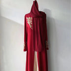 Contrast Colour Slim Fit Gilding Stitching Abaya