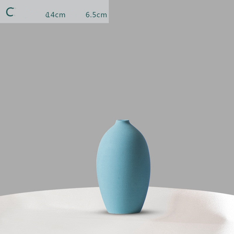 Creative Ceramic Vases For Living Room Luxury Room and Office Decoration Accessories - Blue - Flower Vase