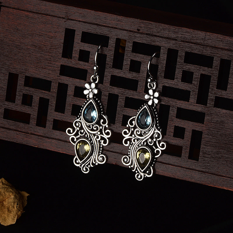 Creative Flower Drop Pear-shaped Earrings - CR6449 Earrings - Earrings