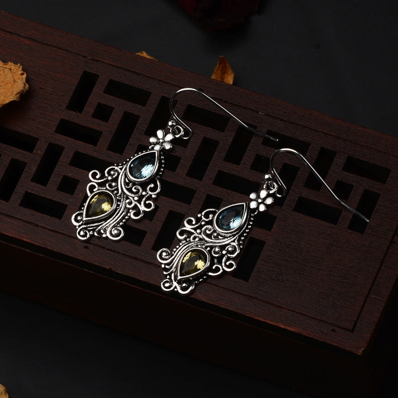 Creative Flower Drop Pear-shaped Earrings - CR6449 Earrings - Earrings