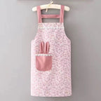Cute Rabbit Ears Korean Style Cooking Apron - Pink