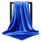 Ladies' Solid Colour Silk Satin Square Scarf, 90/90cm Headscarf, Flight Attendants' Neckerchiefs