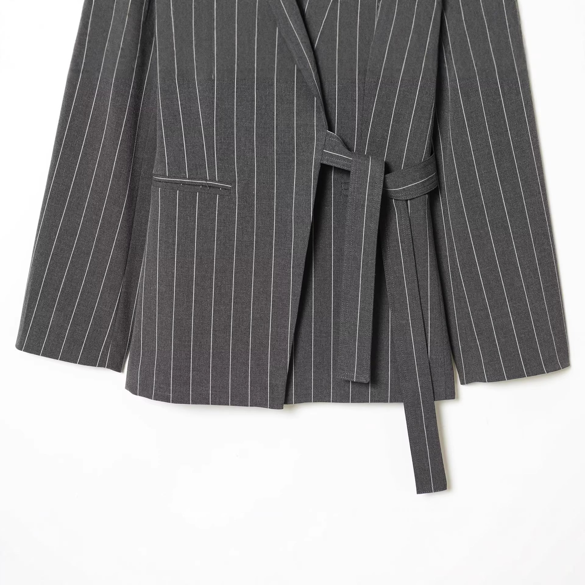 Women’s Stylish Wrap-style Belted Casual Suit