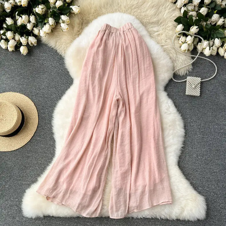 Girls’ Lightweight High Waist Chiffon Pants