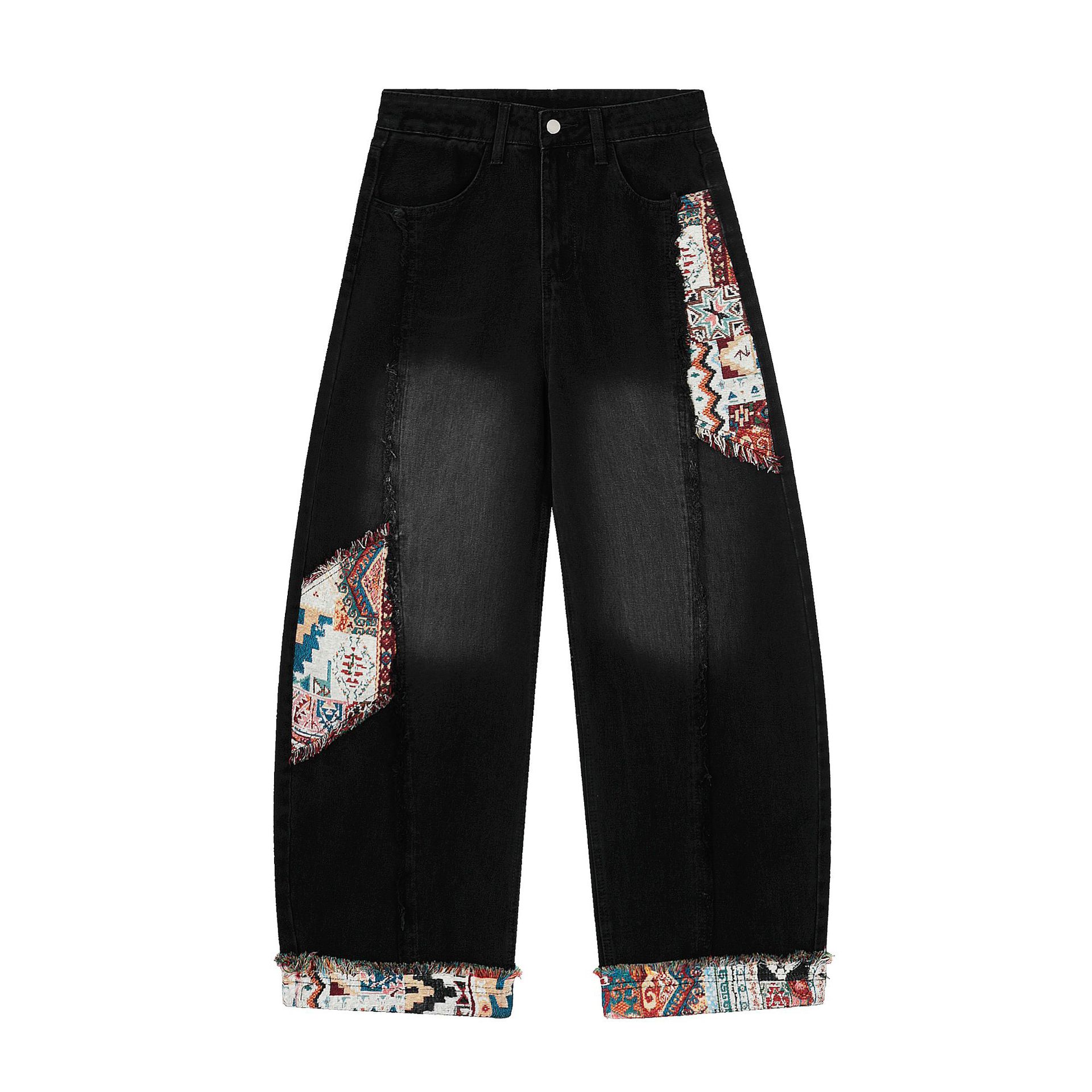 Women's Washed Wide-Leg Cropped Jeans