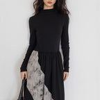 Women’s Black Irregular Inner Pocket Dress