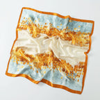 Women's Luxury Mulberry Silk Scarf , Printed Square Scarf, Bandana