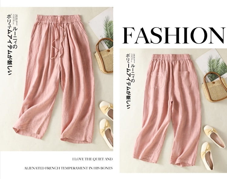 Women’s Wide Leg Cotton Linen Summer Pants