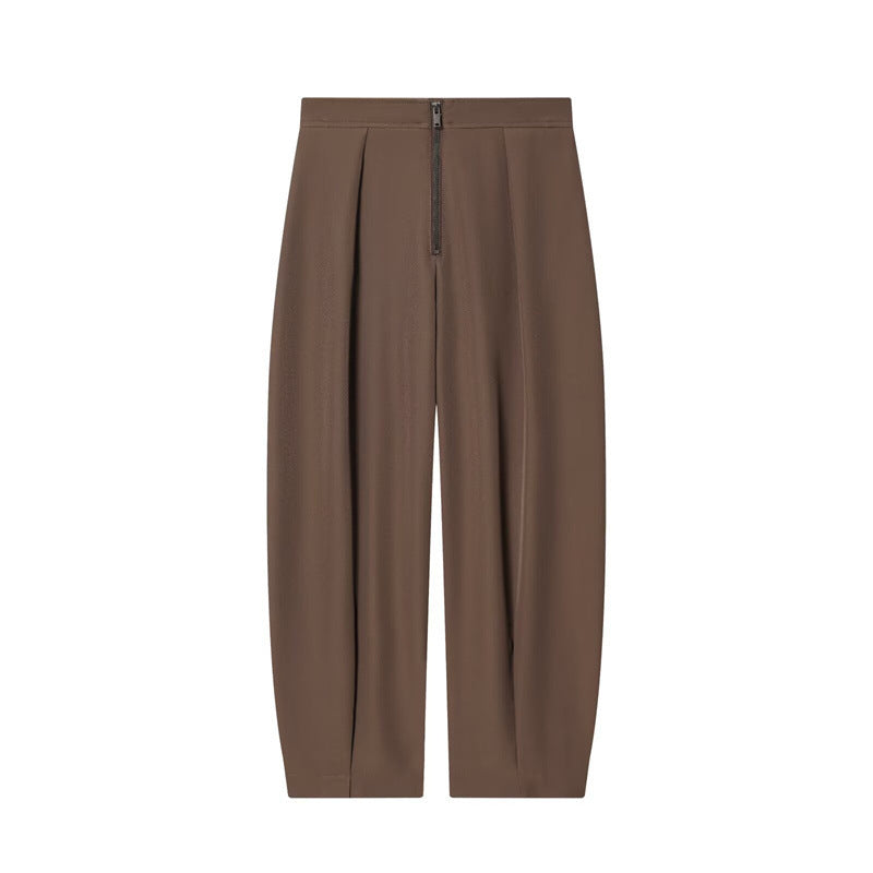 Casual Lapel Bomber Jacket And Cropped Pants Set