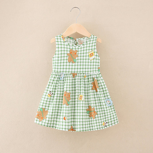 Mädchenkleid mit A-Linien-Rock, Sommerkleid für Kinder