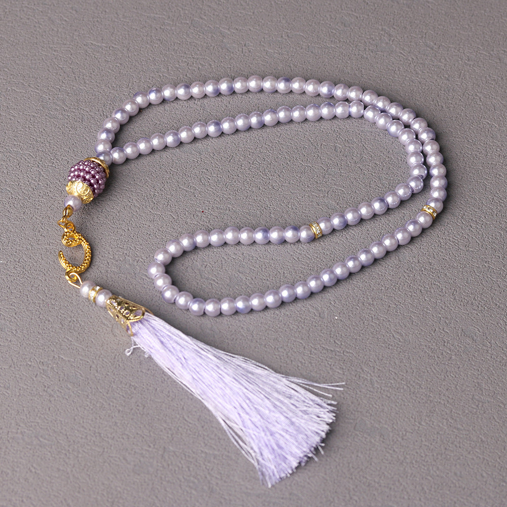 Rosary Glass Pearl Beads, Prayer Beads, Tasbeeh