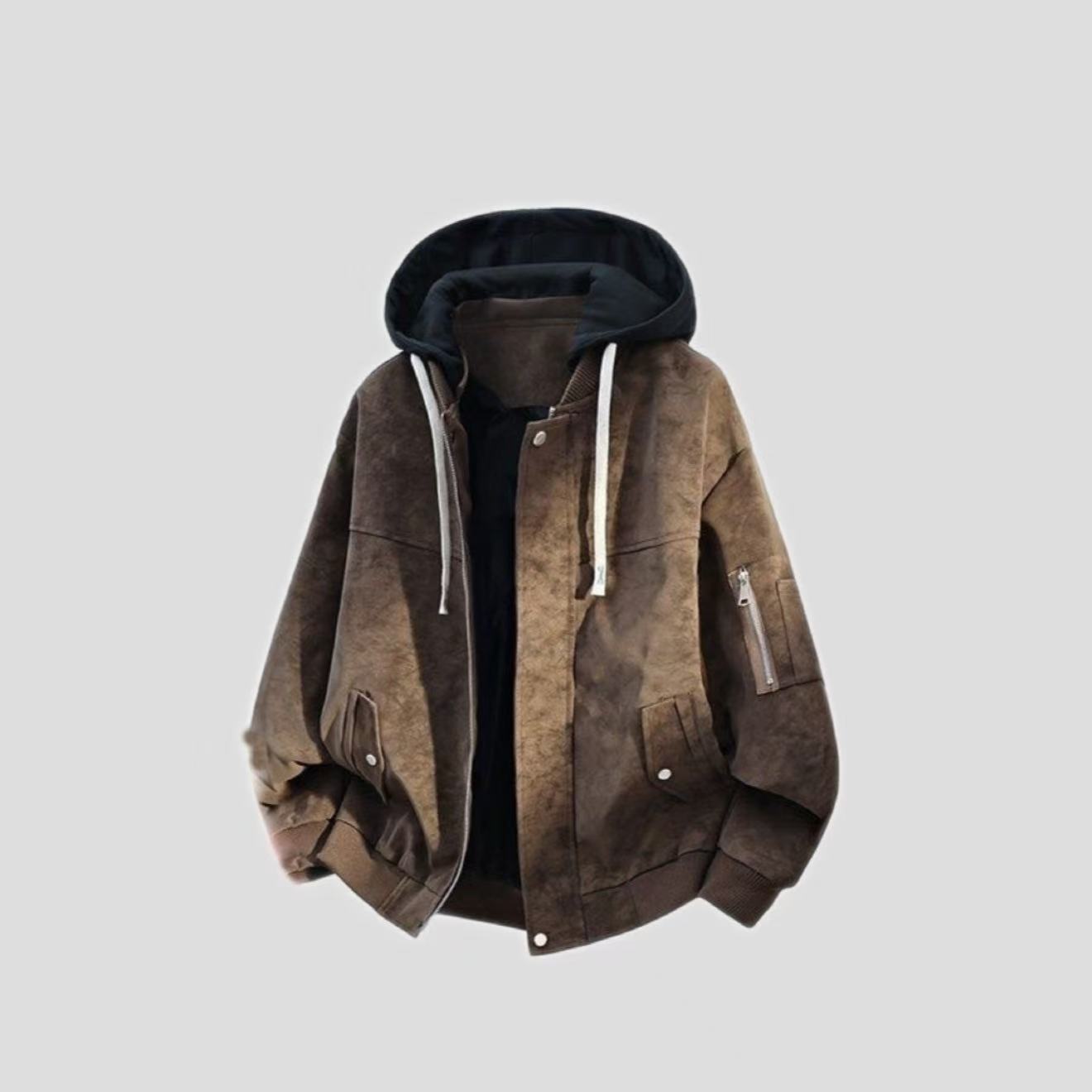 Mens Stylish Versatile And Relaxed-fit Hooded Jacket
