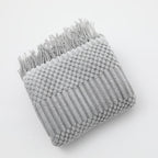 Sofa Bed Blanket Cashmere-like Warm Tassel Scarf - Light Gray / 127X152