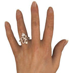 Diamond Peach Heart Rose Gold Ring - Rose Gold Ring