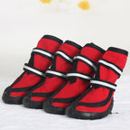 Dog Shoes Double Straps Non-slip Wear-resistant And Waterproof - Red / 2XL / 4PCS