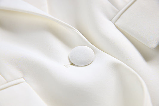 Verzierter Abendanzug für Damen, luxuriöser Anzugmantel mit Hose mit weitem Bein
