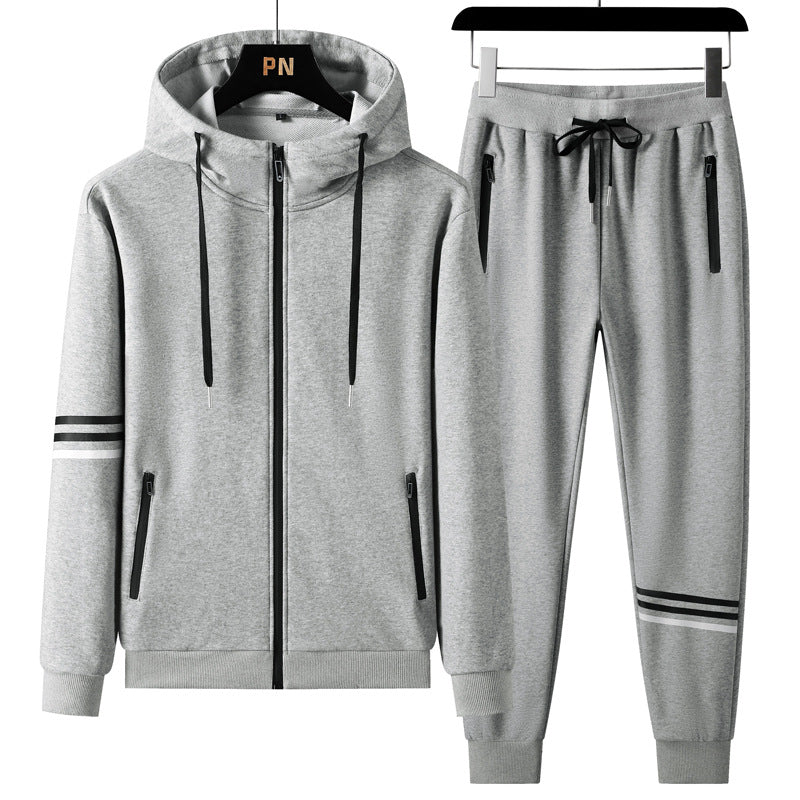 Men's Casual Two-pieces Sports Set, Sports Hoodie and Trousers Suit