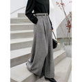 High-Waisted Tweed Wide Leg Trousers | Fleece-Lined