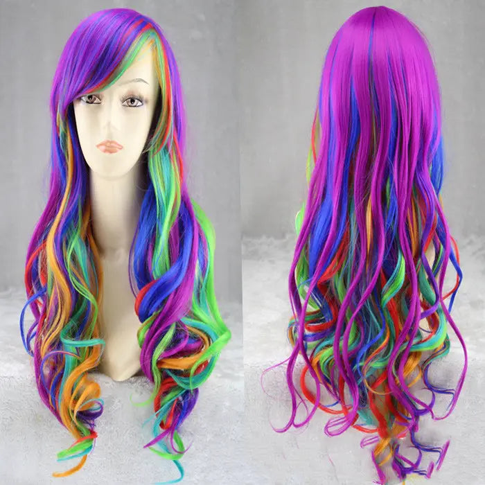 Colorful Rainbow Gradient Hairstyle Wigs