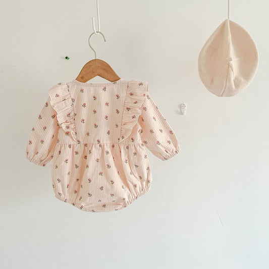 Kids' Summer Clothes, Baby Girl's Floral Long-sleeved Romper