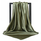 Ladies' Solid Colour Silk Satin Square Scarf, 90/90cm Headscarf, Flight Attendants' Neckerchiefs
