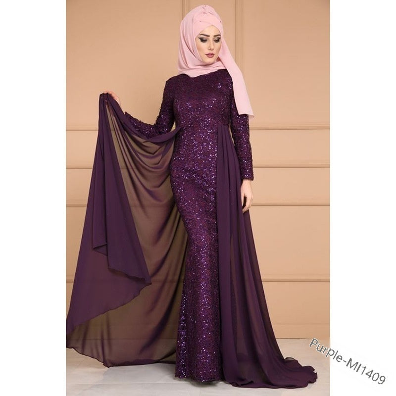 Elegant Sequinned Long Fish Tail Dress