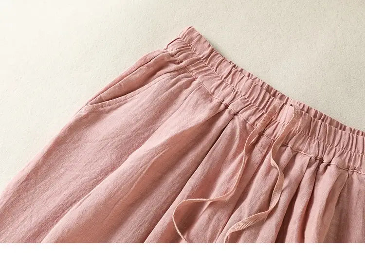 Women’s Wide Leg Cotton Linen Summer Pants