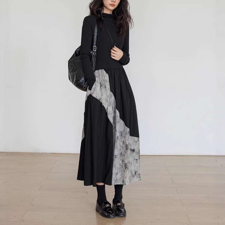 Women’s Black Irregular Inner Pocket Dress