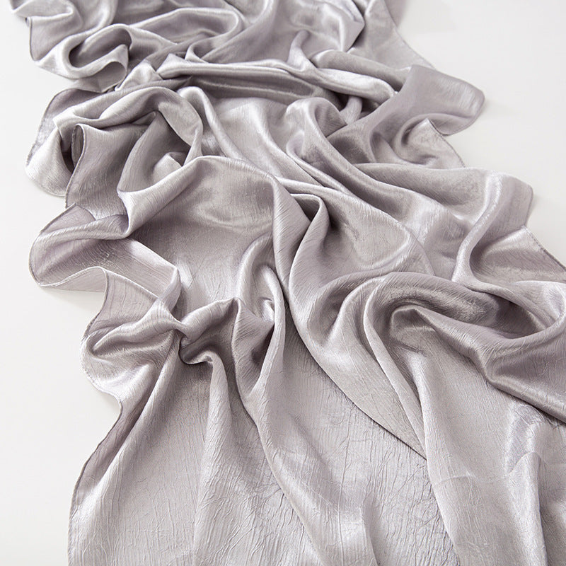 Crinkled Satin Scarf | Luxe Headscarf & Shawl