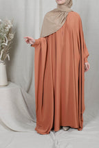 Eid Jilbab Abaya Long Khimar Abayas Islamic Clothes - Orange / One size