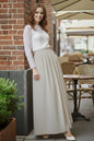 Elastic Waist Double Skirt | Stone – NEOMODEST product image 1