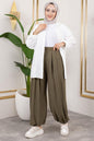 Elastic Waist Shalwar Trousers | Khaki – NEOMODEST product image 1
