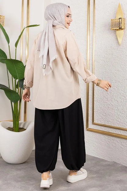 Elastic Waist Shalwar Trousers | Black – NEOMODEST product image 4