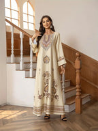 Elegant Floral Printed Abaya Dress Modest Dress Modest Fashion - Abaya dress