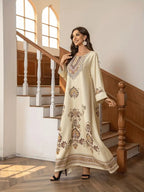 Elegant Floral Printed Abaya Dress Modest Dress Modest Fashion - Abaya dress