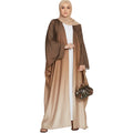 Elegant Tie-dye Gradient Abaya - Khaki Color / Free Size - Abaya