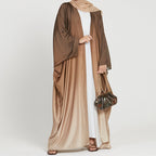Elegant Tie-dye Gradient Abaya - Khaki Color / Free Size - Abaya