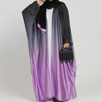 Elegant Tie-dye Gradient Abaya - Light Purple / Free Size - Abaya