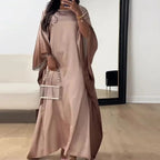 Ethnic Long Sleeve Maxi Dress - Abaya dress