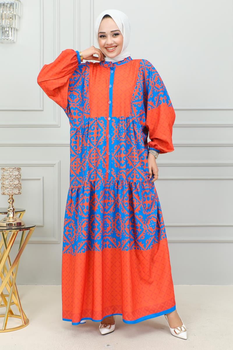 Mec Ethnic Patterned Hijab Dress